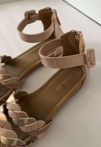 Girls Coleen Tahari Sandals-Rose Gold Toned-Back Zip-Size 1 - Picture 4 of 8
