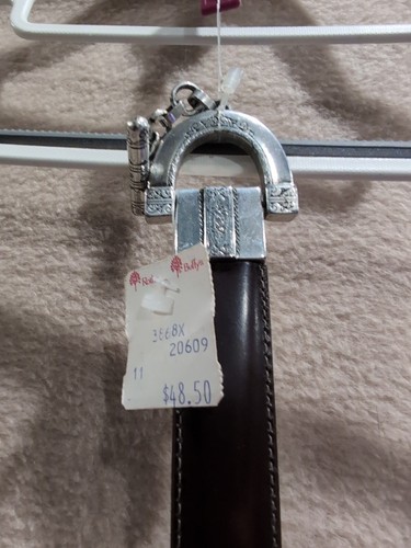 Vintage 1996 Brighton Genuine Leather Womens Medium Belt New w/Tags Dark Brown - Picture 2 of 15
