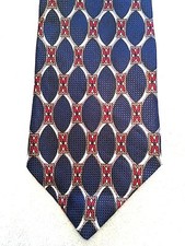 CC HUGHES MENS TIE 3.75 X 58 BLUE IWTH RED PATTERN