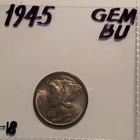 1945-P  Silver  Mercury Head Dime  GEM  BU  Condition  Nice Strike Lovely Toning
