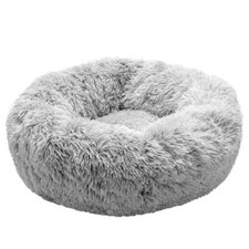 Calming Cuddler Warm Long Fur Donut Bed