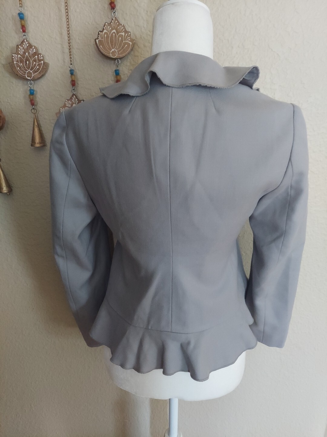 GARNET HILL Solid Gray Ruffled Lightweight Serge … - image 2