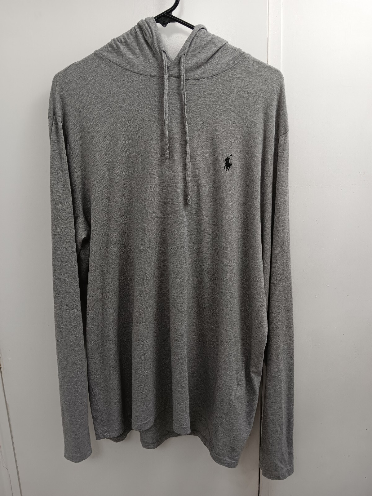 Polo Ralph Lauren Lightweigt felpa con cappuccio uomo grande grigio erica nero pony