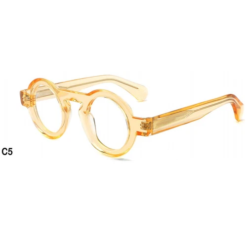 NUEVO Marco de gafas retro redondas marca de lujo hechas a mano de acetato para hombres mujeres - Imagen 16 de 21
