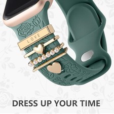 Flower Engraved Band Compatible with Apple Watch Bands for Women 40Mm 38Mm 41Mm