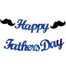 Happy Father  s Day Glitter Banner Decorations Pre-strung Dad's Papa's Day