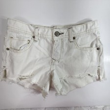 We The Free People High Rise Cut Off Buttonfly Distressed Shorts Women's Size 25