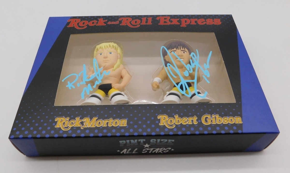 Ricky Morton Robert Gibson Rock & Roll Express Signed Pint Size