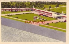 1953 WASHBURN'S MOTEL COURT ROCKY MOUNT, N.C. Ed and Doris Washburn, Owners