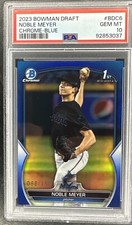 2023 Bowman Chrome #BDC-6 Noble Meyer Blue Refractor /150 GEM MT PSA 10