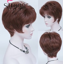 StrongBeauty Reddish Brown Short Curly Women's Synthetic Hair Daily Wigs
