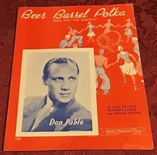 Vintage Sheet Music Beer Barrel Polka Roll Out The Barrel 1939