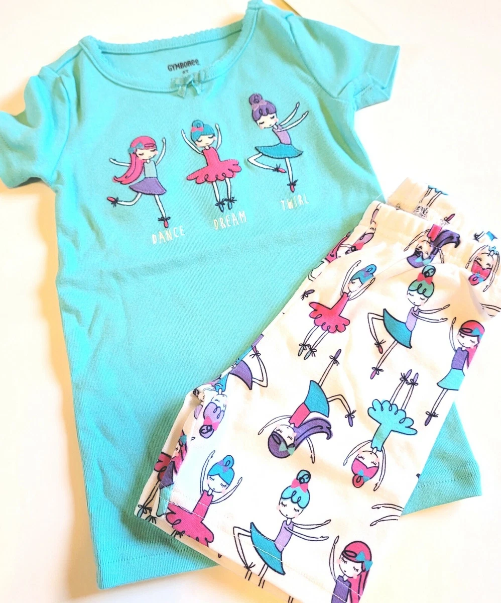 Gymboree Girls sz 2T Summer Blue Ballerina Dance Set Gymmies Pajamas NWT PJs