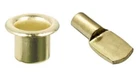 Polished Brass Shelves Support Plug In Ø5mm Spoon Shaped Pins with Sleeve
