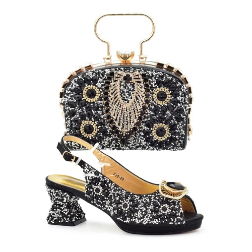 Bags and Shoes with Rhinestones Latest Design Italian New Lady Shoes Luxury Sets - Picture 23 of 25