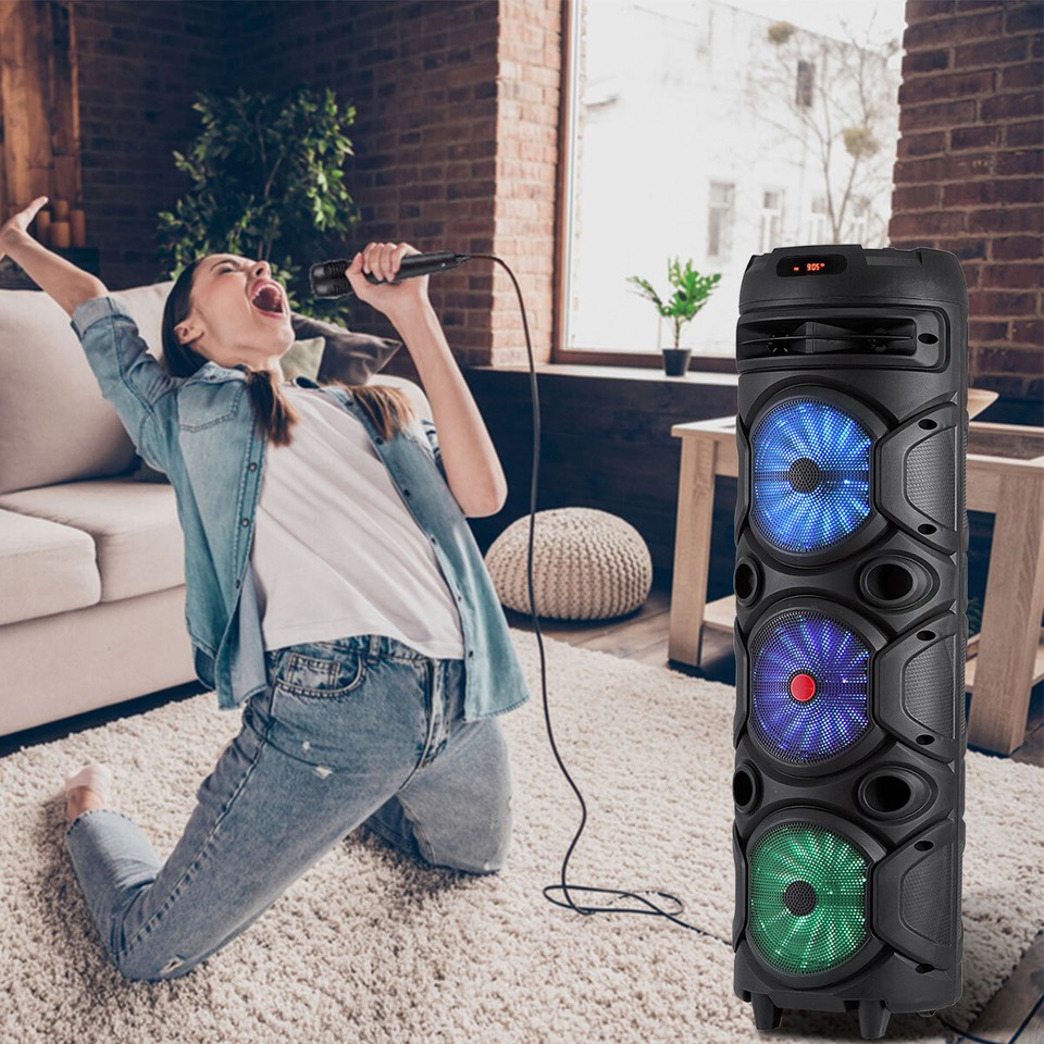 Portable Bluetooth Speaker Heavy Dual/Triple Sub woofer Bass Sound ...