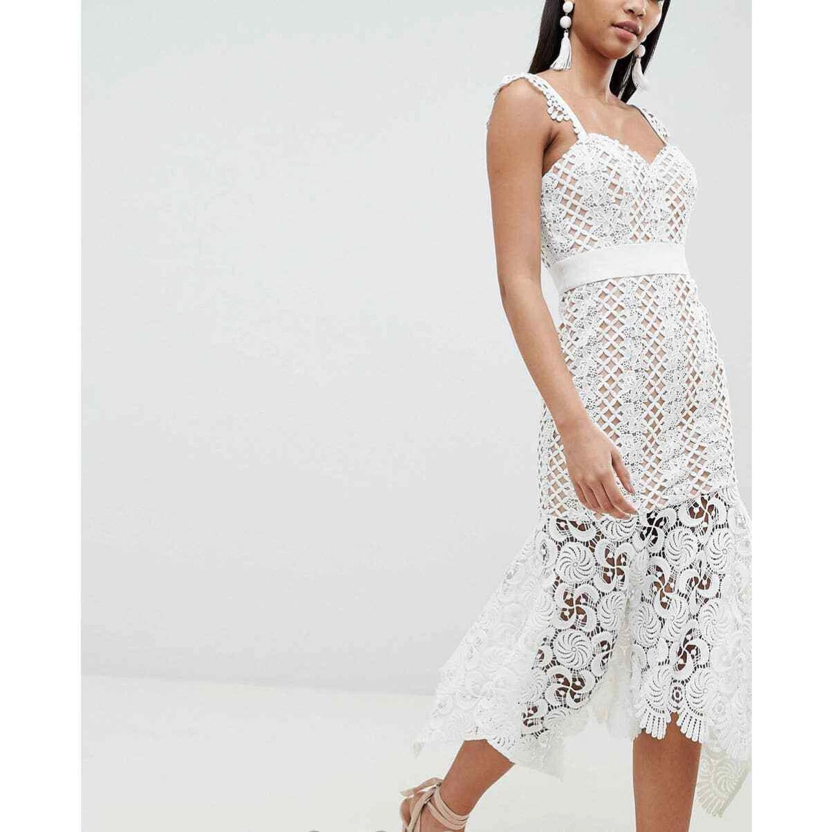Jarlo white lace dress sales