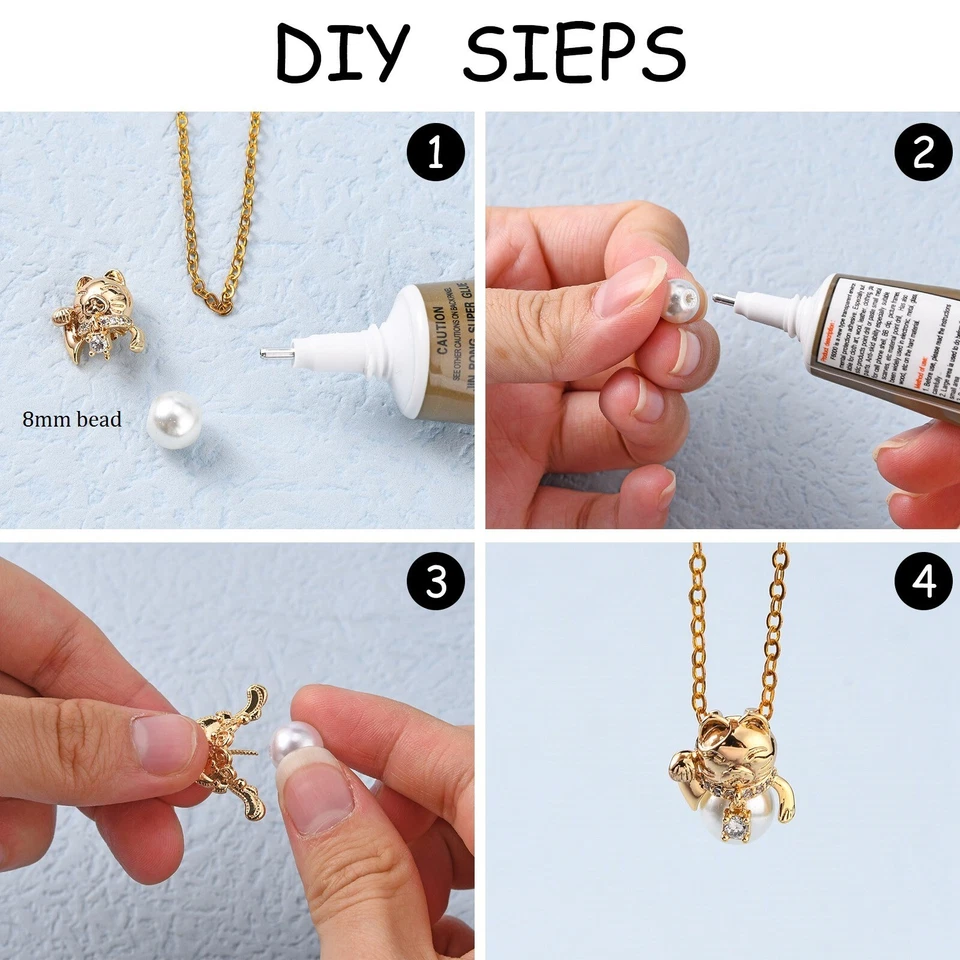 30 fianzas de clavija de tornillo de circonita cúbica de latón Fortune Cat para cuentas medio perforadas 14 mm Foto 3 de 4