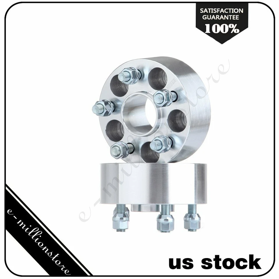 4Pcs 2" 50mm 5x100 12x1.25 Studs Wheel Spacers For 1990-2014 Subaru Legacy - Image 4 of 4
