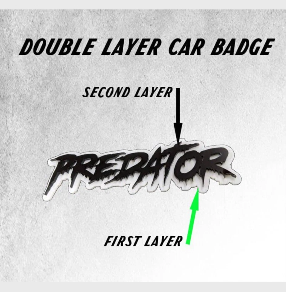 MULTI COLOR Custom Lazer Cut Car Acrylic Emblem Badge Customized Text Names LOGO - Image 4 of 4