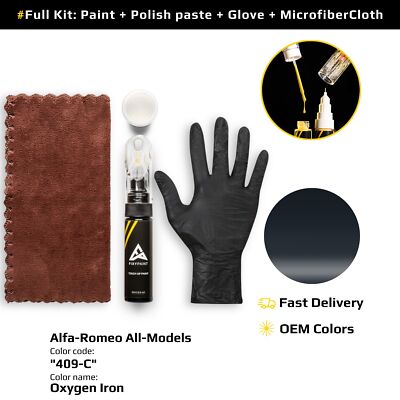 Touch up Paint for Alfa Romeo Code: 409/C Oxygen Iron Professional Repair
