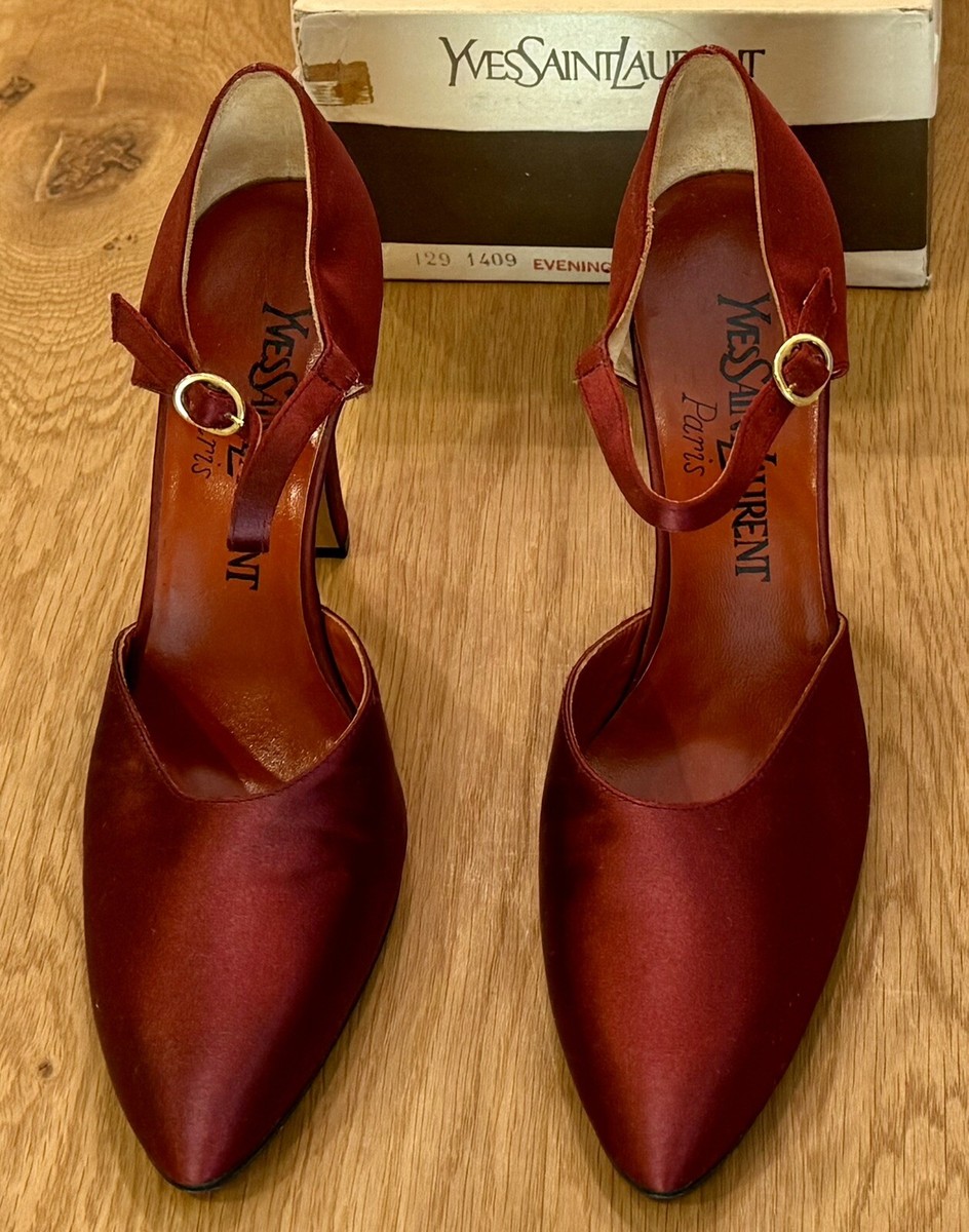 パンプス SAINT LAURENT BURGUNDY LEATHER NORMA PUMPS Saint Laurent Norma Glossy Leather Pumps | Neiman Marcus