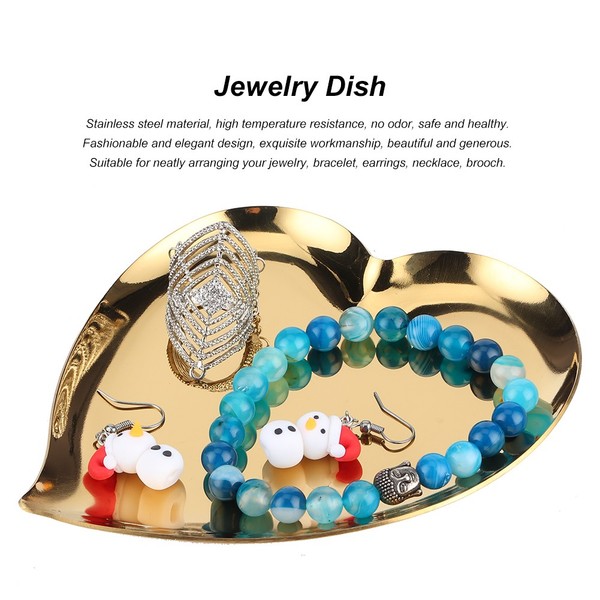 Nordic Style Heart Shaped Rings Necklace Jewelry Display Tray Serving Plate Set-image