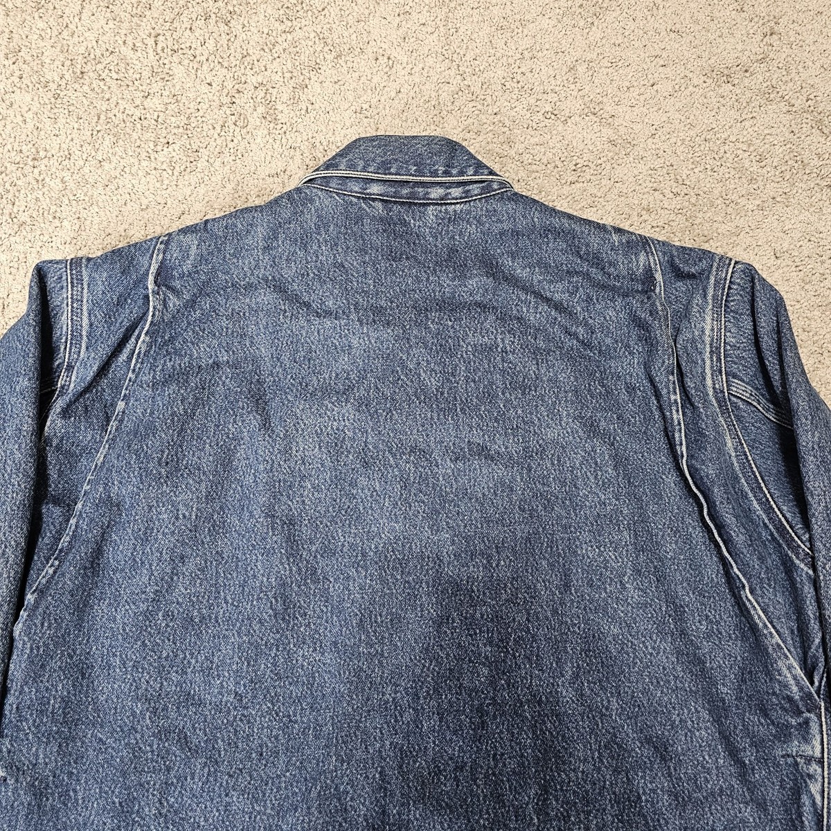 Carhartt WIP IO31391 Rider Men's Blue Denim Jacket Plaid Lined