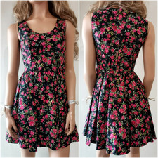 🆓US🛃 Dolce&Gabbana pink roses floral printed cotton Dress IT 40