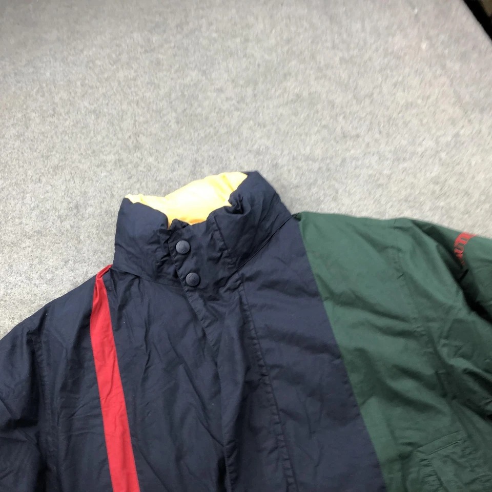 Chaqueta Nautica Vintage Para Hombre Grande Azul Marino Amarillo Colorblock Reversible Puffer Años 90 Foto 3 de 4
