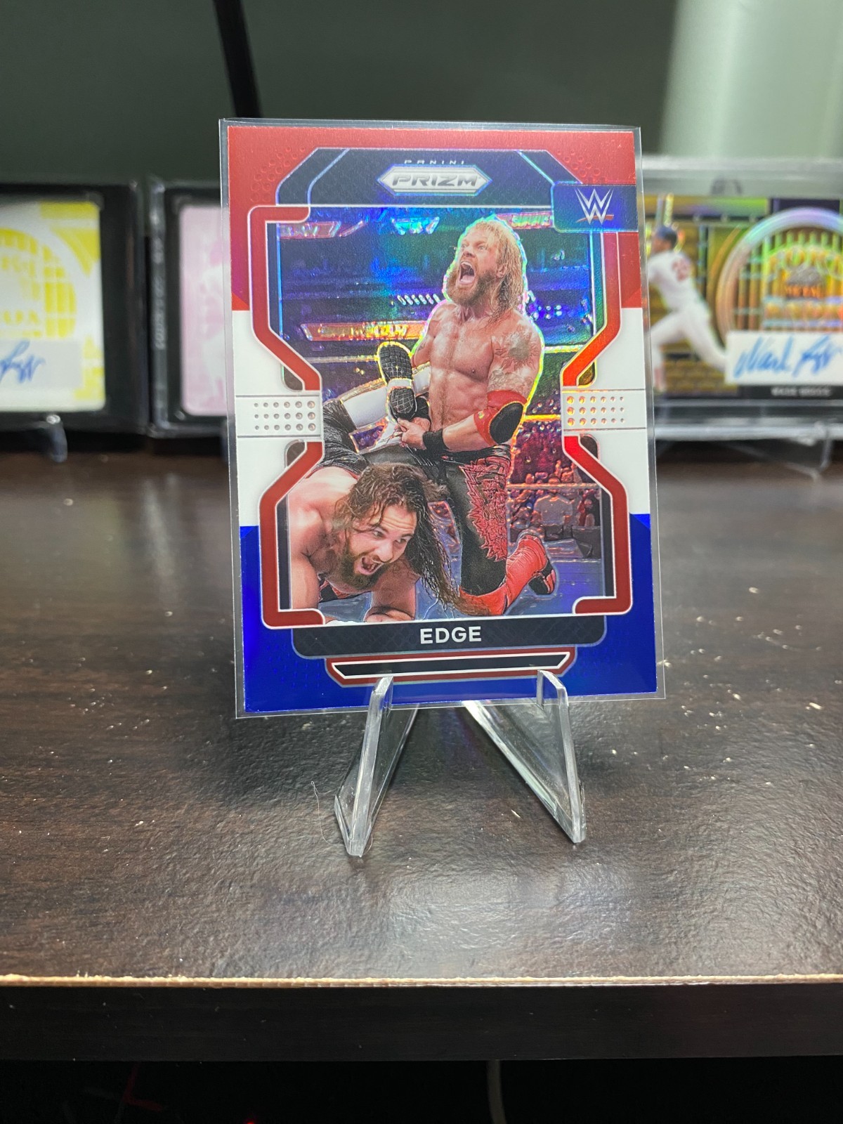 2022 Panini Prizm WWE Red White & Blue Prizm Edge #164