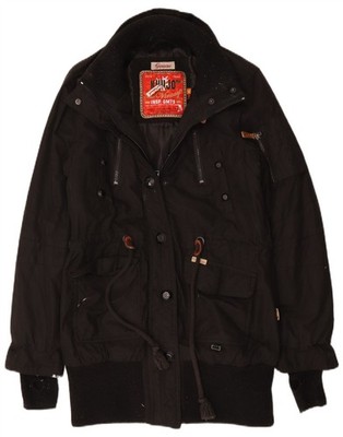 KHUJO Womens Parka Jacket UK 14 Medium Black Polyester BR08
