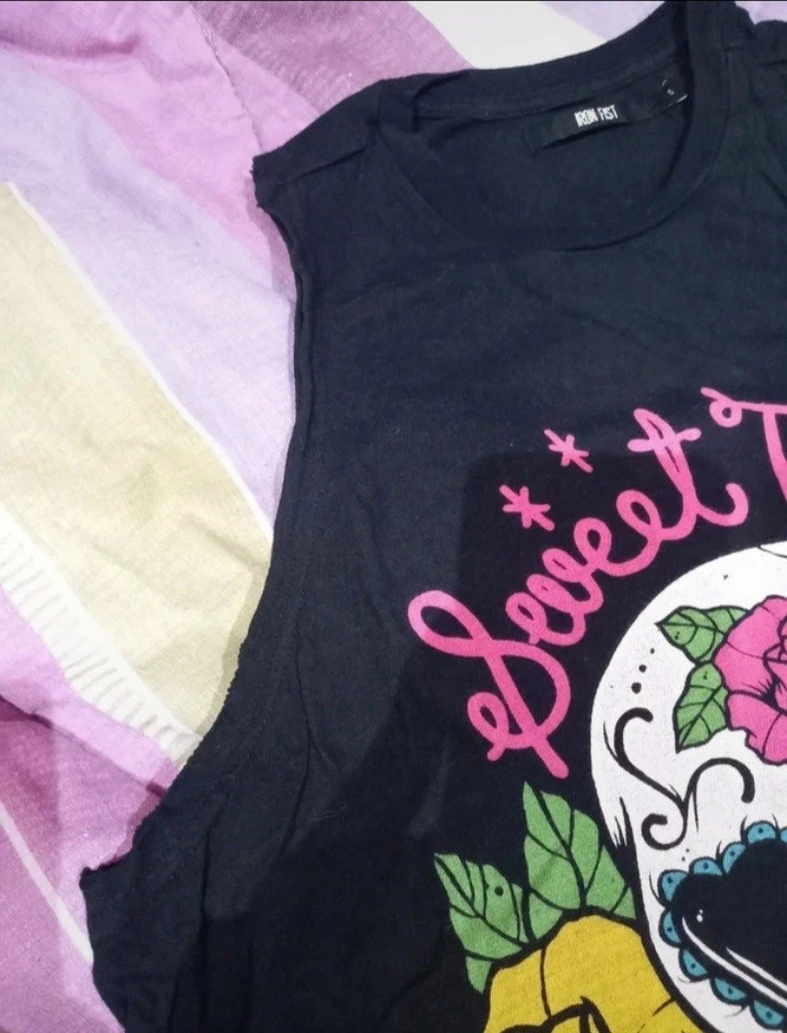 Iron Fist Sweet Tooth Mexican Skull Tank Psychobilly Rockabilly Alternative S - Immagine 4 di 4