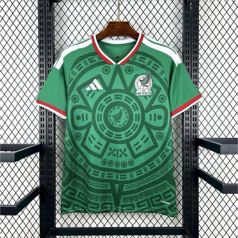 adidas Mexico Soccer Jersey Green Aztec Design Official Team