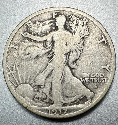 1917-S  OBV WALKING LIBERTY HALF DOLLAR  VG  BETTER DATE  #1319