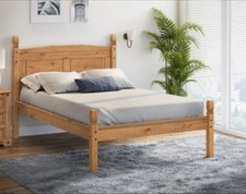 Corona Bed Frame 4ft Small Double Low End Bedroom Solid Wood Pine Wooden 4