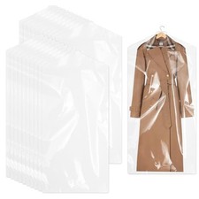20 Pack Clear Garment Bags for Hanging Clothes, Dry Cleaner Bags, Plastic