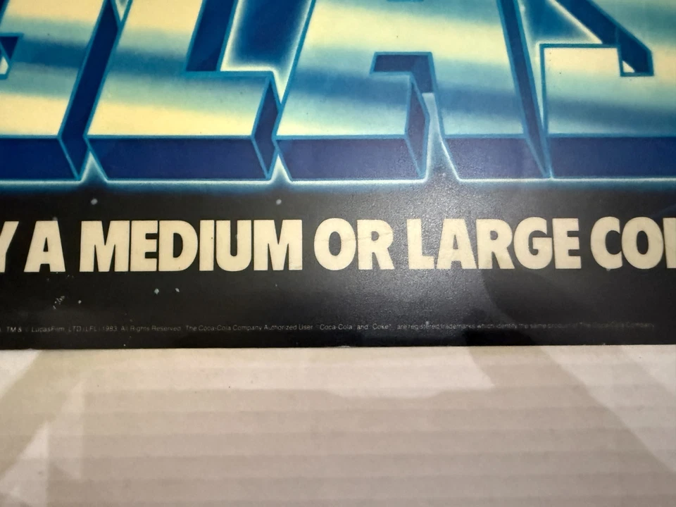 1983 Star Wars Return Of The Jedi Burger King Coca Cola Glasses Store Display - Image 3 of 4