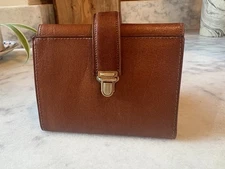 Vintage MR Canoa Industrial Argentina brown Leather Trifold Wallet C 1960s