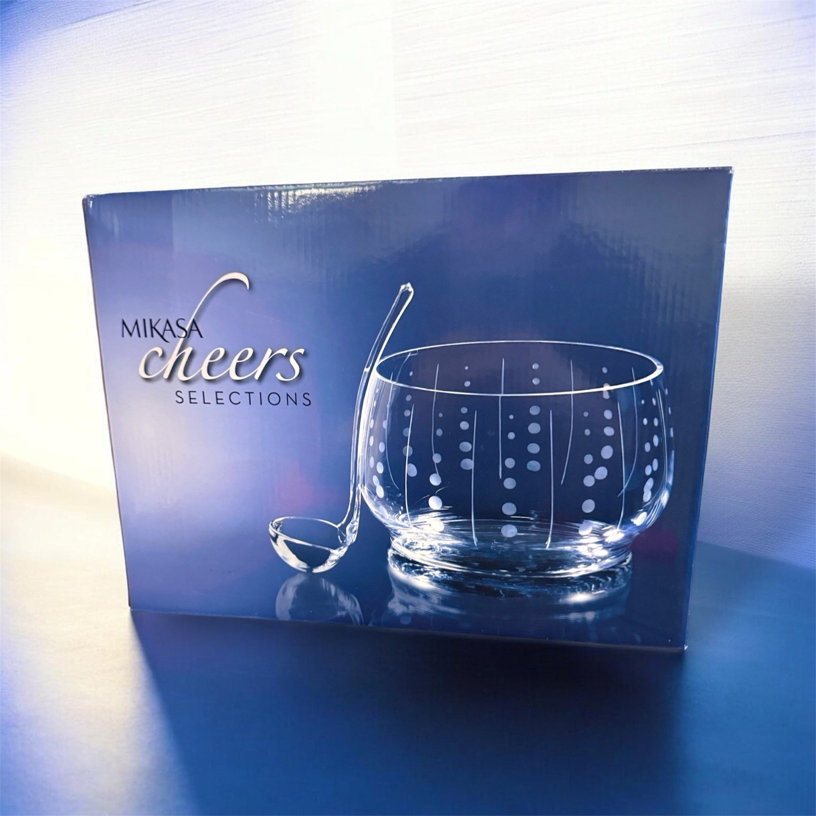 Mikasa Cheers Selections Clear Glass Polka Dot Punch Bowl wi