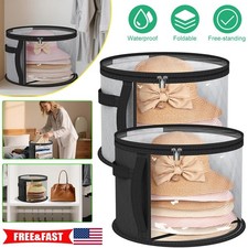 Oversized Clear Hat Storage Bag for Women, Holds up to 7 Caps Cowboy Hat Handles