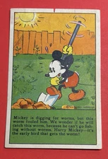 1930s D52 Mickey Mouse Recipe Bread Card Bamby Bread Mickey is digging for......
