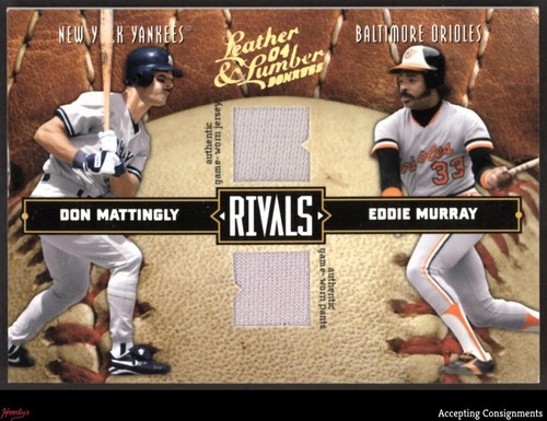 2004 Leather & Lumber Don Mattingly Eddie Murray GAME-USED PANTS JERSEY 034/250