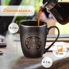 Christian Art Gifts Black Stoneware Coffee Mug with Gold Rim for Women and Men ?