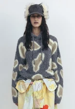 【OPEN YY】 FAUX FUR EARFLAP CAP : GRAY