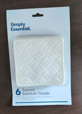 Simply Essential Square Bathtub Treads(6)  Brand New Unopened