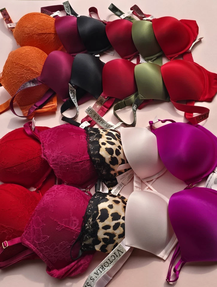 Victoria Secret Bombshell Bra Add 2 Cups Plunge Push UP NWT Shine Strap - Image 3 of 3