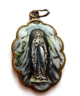2602/11    OLD  MEDAL SAINTE VIERGE  enamel   (5)