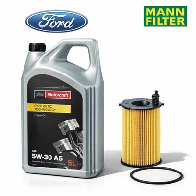 5L Ford Motorcraft 5W30 Motoröl + MANN Ölfilter für Ford 1.4 1.5 1.6 TDCI - Bild 1 von 4
