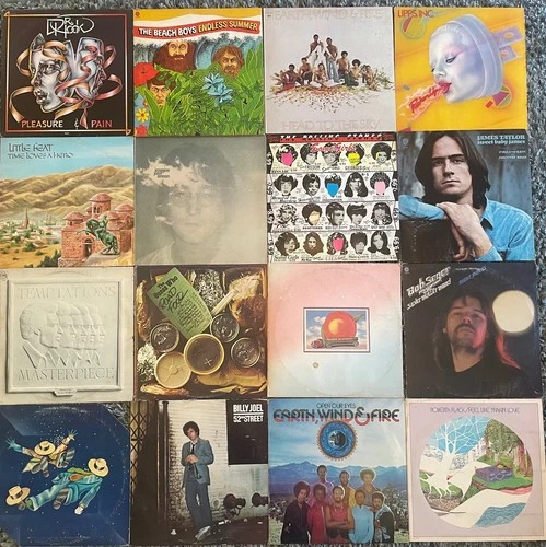 Lot 16 VG+ LPs Rolling Stones Allman Brothers John Lennon EWF Dr Hook Billy Joel
